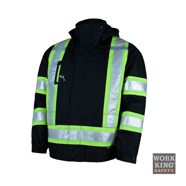 Work King Hi-Viz Lined 5-in-1 Jacket with 3M™ Scotchlite™ Reflective  Material; Style: S426