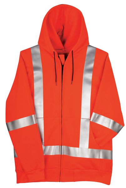 Big Bill 14.25 oz Flamex® FR Full Zip Hooded HiViz Sweatshirt; Style: RT17IT14