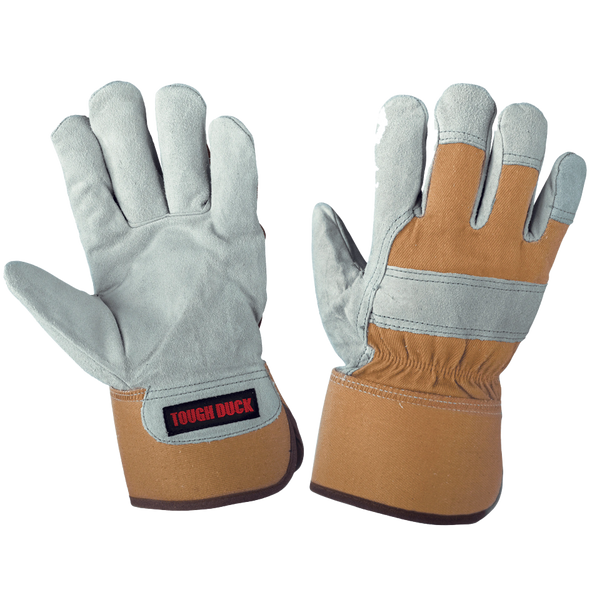 Tough Duck Cow Split Leather Fitters Glove - Palm Lined; Style: Gi5606