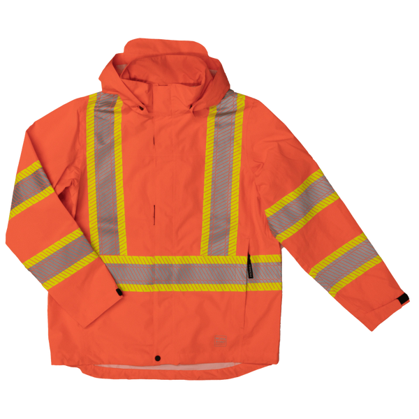 Tough Duck Hi-Vis Packable Rain Jacket; Style: SJ05