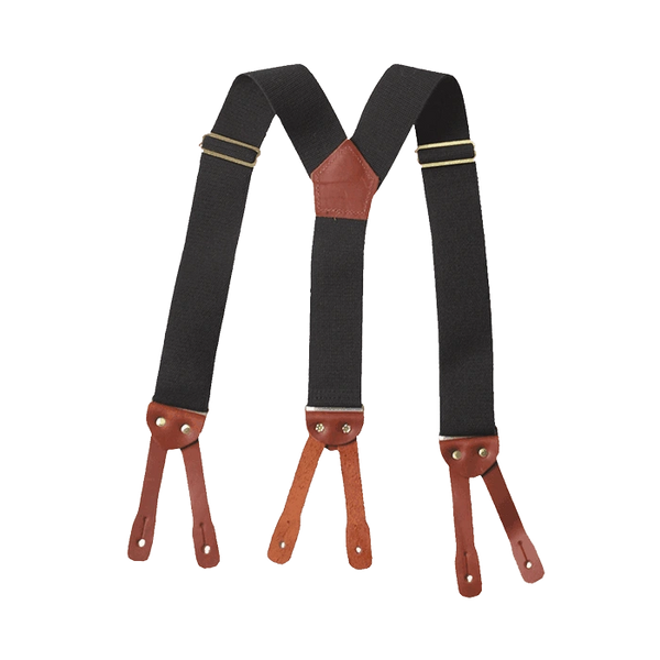 Brown Leather Suspenders - Style and Security