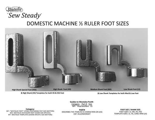 Not for Purchase INFO ONLY - Ruler Foot Size Reference Chart