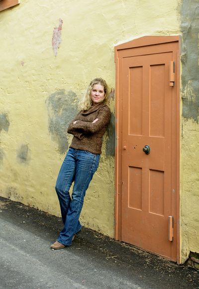 Connie by an Orange Door