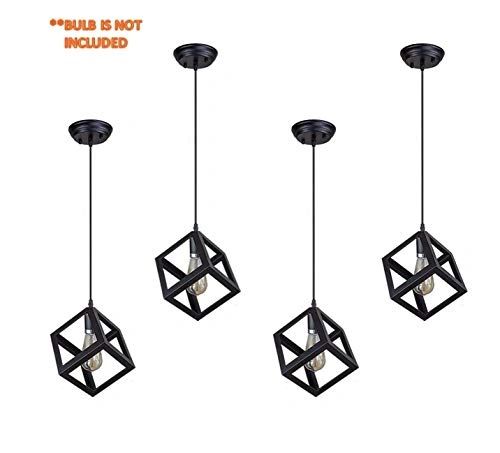 Coudre Cube Metal Vintage Pendant Light Fixture E26 E27 Base