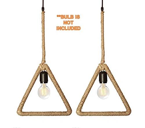 Coudre Triangle Hemp Rome Vintage Pendant Light Fixture E26 E27