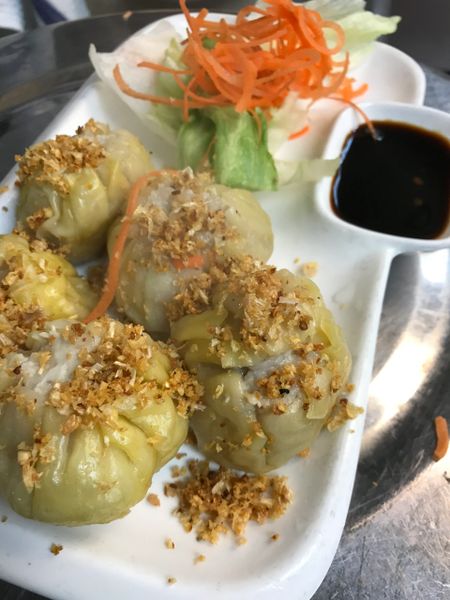 Chicken and Shrimp Dumplings with Sweet Soy Sauce