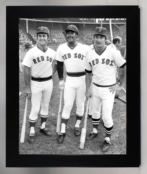 Framed Boston Red Sox Carl Yastrzemski, Fred Lynn & Jim Rice In