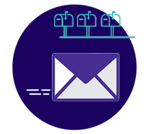 Mailbox with envelope icon