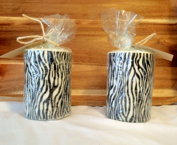 Zebra Soy Pillar Candles