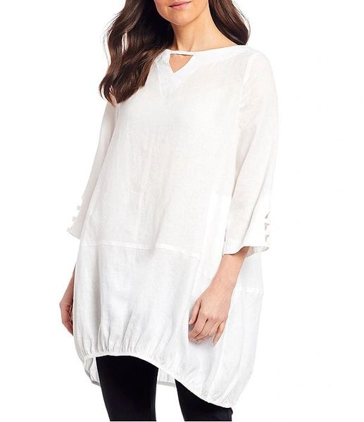 IC Collection Linen Keyhole Tunic-IC-1422T | IC Collection | Unique Apparel