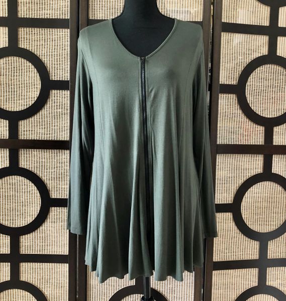 Comfy USA Full Zip Fashion Forward Tunic-M724 | IC Collection | Unique ...