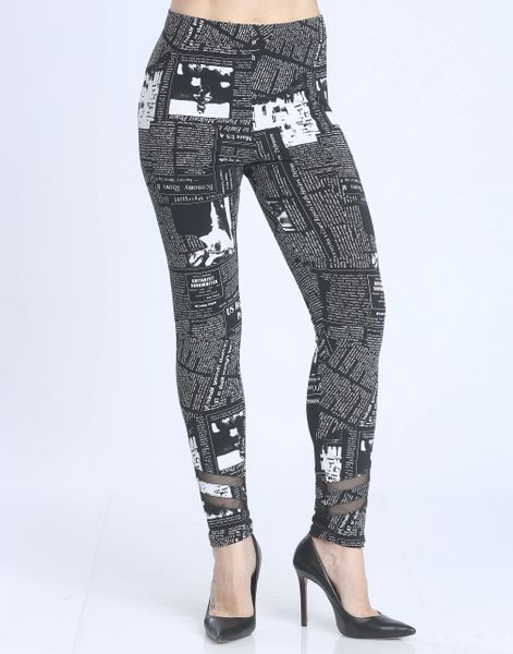 IC Collection Newsprint Legging-IC-2748P | IC Collection | Unique Apparel