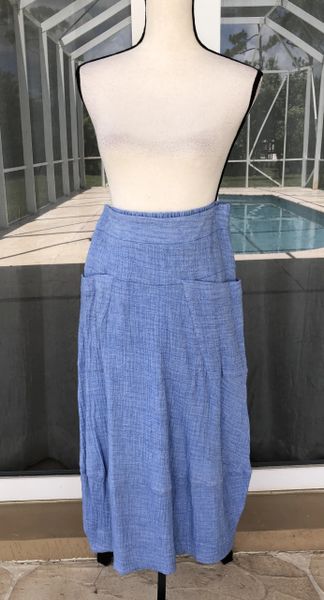 Comfy USA Texture Skirt with Front Pockets-954SB