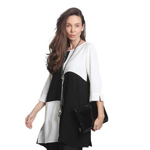 IC Collection Black & White Tunic- IC-9138T | IC Collection | Unique ...