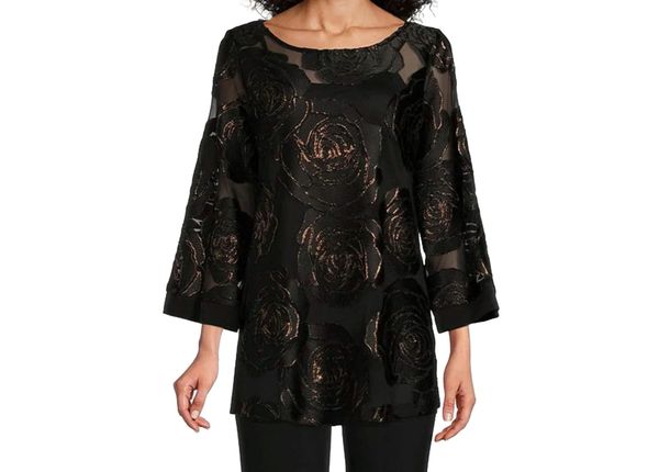 IC Collection Sheer Rose Graphic Tunic-IC-5456T | IC Collection ...