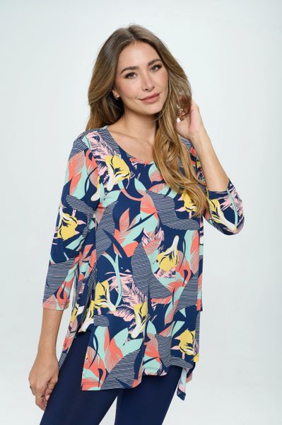 By JJ 3/4 Sleeve Retro Summer Print Top-IT-223P | IC Collection ...