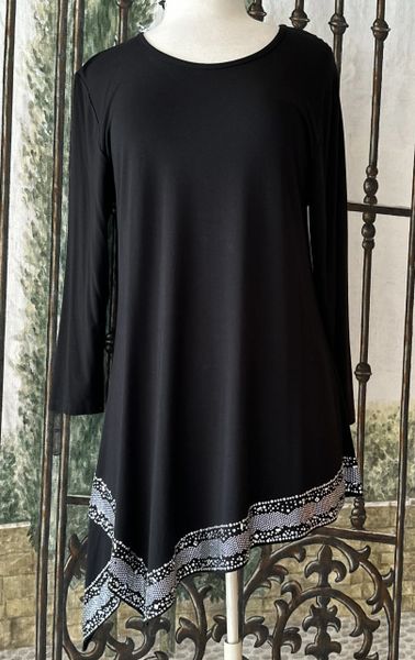 Gardy Rhinestone Lined Asymmetrical Tunic-8982 | IC Collection | Unique ...