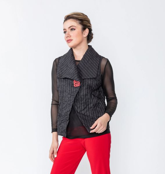IC Collection Pinstripe Single Button Vest-IC-4971V