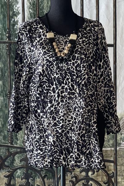 By JJ Crinkle Animal Print Tunic-IP-118 | IC Collection | Unique Apparel