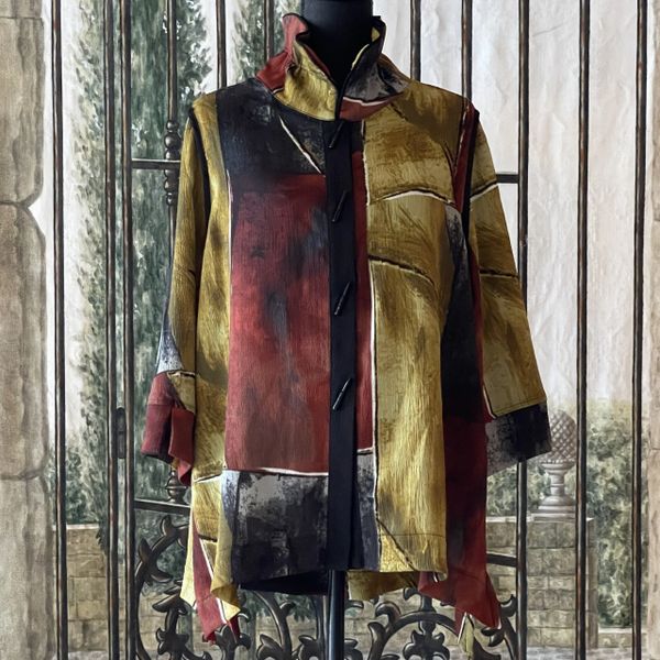 Moonlight Earth Tone Color Block Jacket-3075 | IC Collection | Unique ...