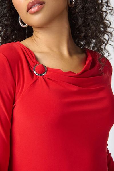 Silky Knit Fitted Wrap Top - Joseph Ribkoff