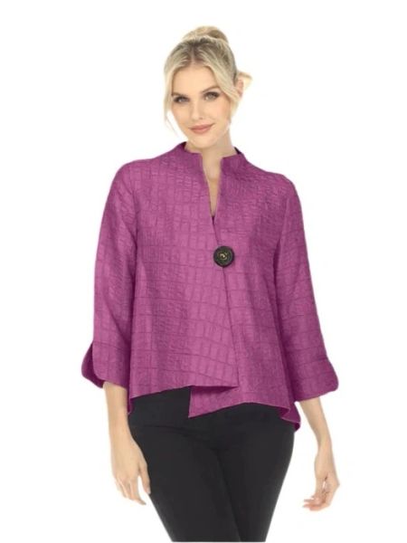 IC Collection Crinkle One Button Jacket-IC-6288J | IC Collection ...