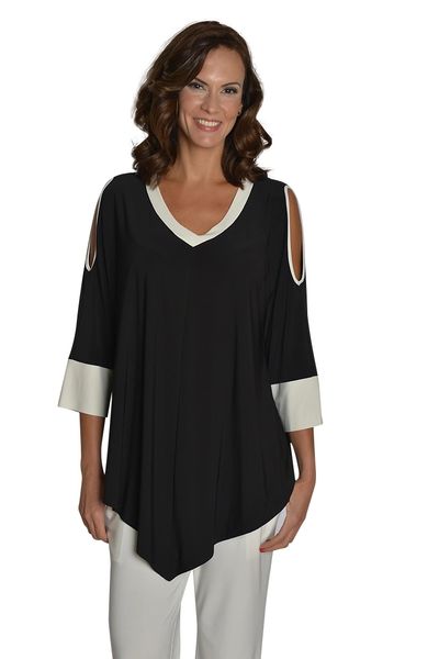 IC Collection Two Tone Open Shoulder Tunic- IC-9902T | IC Collection ...