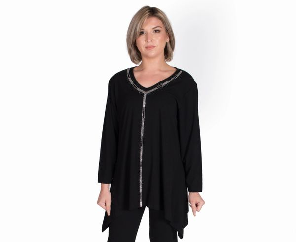 Gardy V-Neck Embellished Tunic-GD-8983 | IC Collection | Unique Apparel