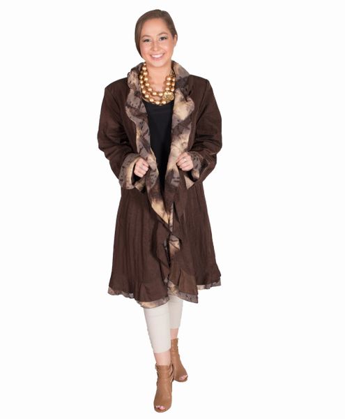 Design Today's Ruffled Long Jacket- DT-2300
