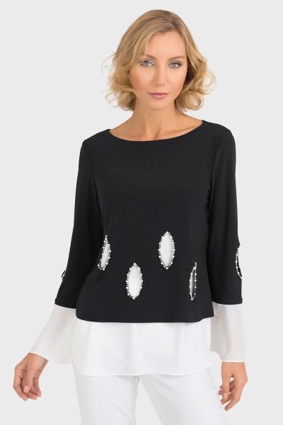 Joseph Ribkoff Pearl Cut-Out Detail Tunic-JR-193274 | IC Collection ...