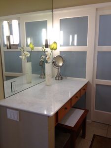 MASTER SUITE VANITY IS BEAUTIFUL INVITING DRAMATIC SPACIOUS MODERN UPDATED QUALITY AMENITIES