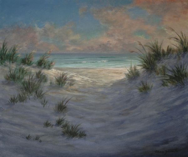 Original Sunset Seascape Beach painting (Late Day Glow)