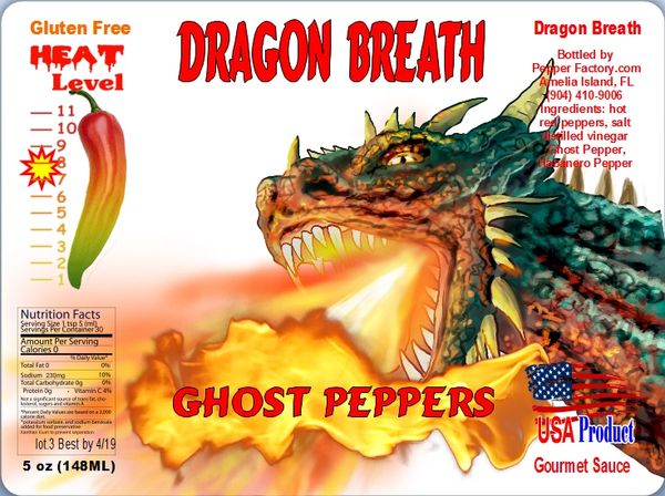 Dragon Breath Pepper Factory Hot Sauce Dipping Grilling Sauce Private Label