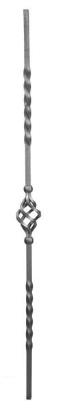 (#QC-203) Forged Picket Baluster W/ Double Twist / Basket
