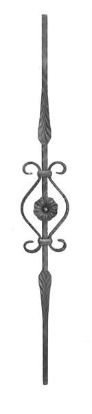 (QC-506) 39 1/2" provencial Forged Scroll picket / baluster -center curls & flower