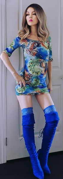 Multi Colour Peacock Dress