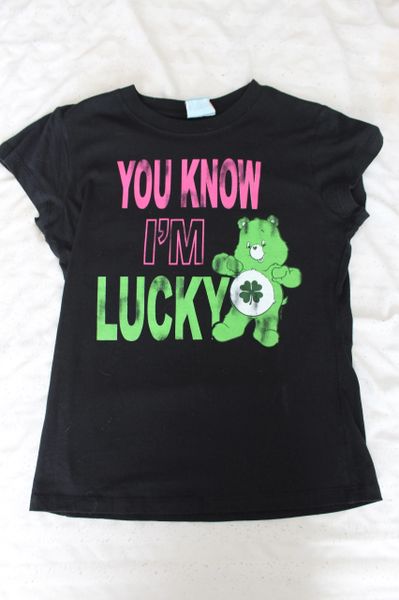 Green Irish Care bear Top Green Shamrock