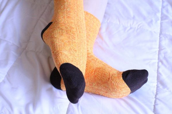 Yellow and Brown Casual Sporty Well Worn Socks