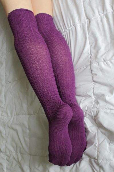 Well Worn Purple Thigh High Socks