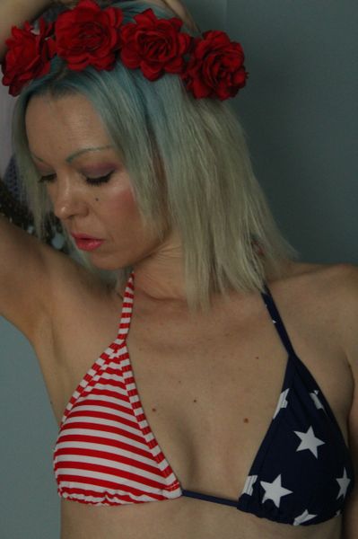 Bikini Top Size Medium Patriotic American 4th of July U.S.A