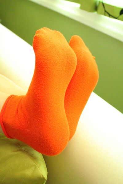 Well Worn Orange Gym Socks