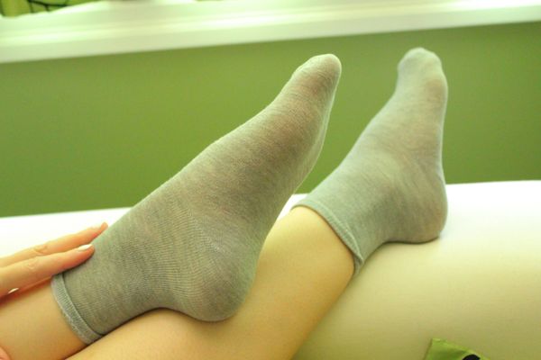 Worn Grey Socks