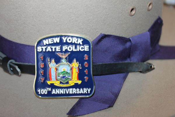 New York State Police 100th Anniversary Gun Challenge Coin Unique Odd Shaped