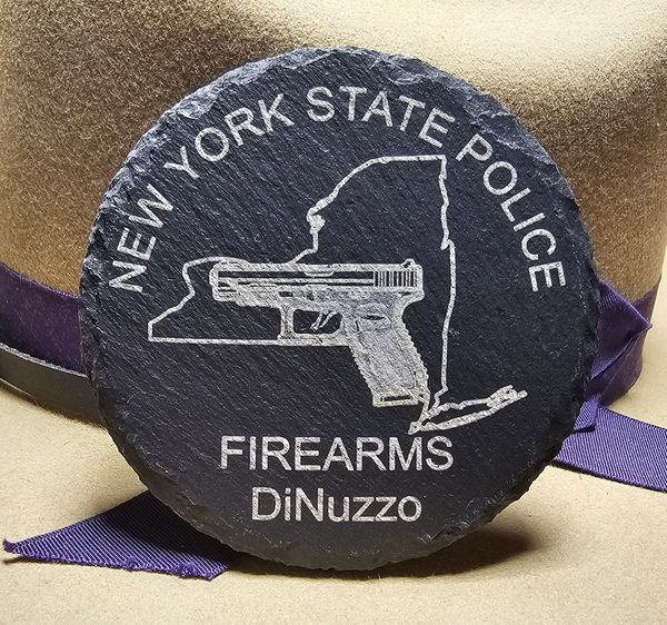 New York State Police Slate Coaster set of four Firearms | Reyes Police ...