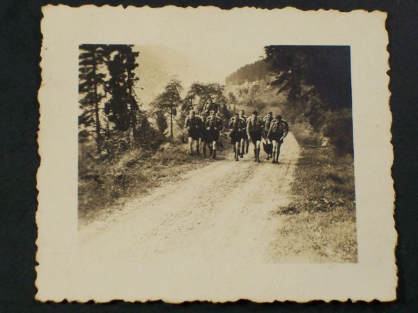 Original 3rd Reich Photograph - Hitler Youth hiking in the mountains ...