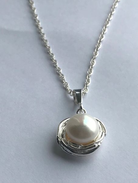 Bird nest Pendant with Fresh Water Pearl