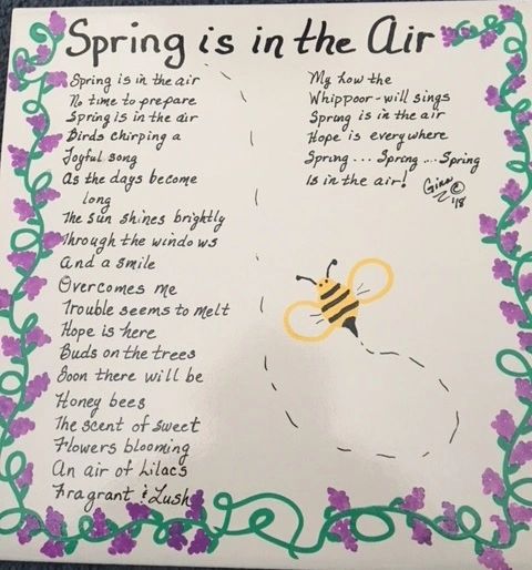 Spring Is In The Air | Handpainted Ceramic Poem Tiles | Inspired By Gina
