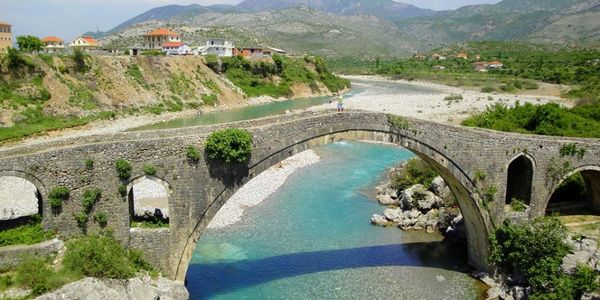 Mesi bridge near Shkodra. Day trips in Albania