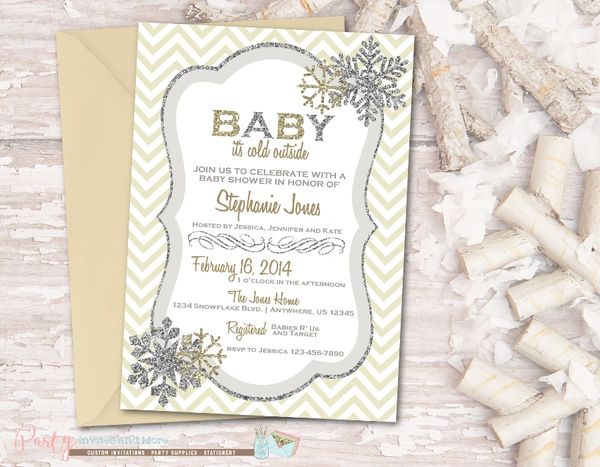 Snowflake Baby Shower Invitation Baby It S Cold Outside Party