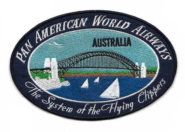 Pan American Airways "Australia" Luggage Label patch